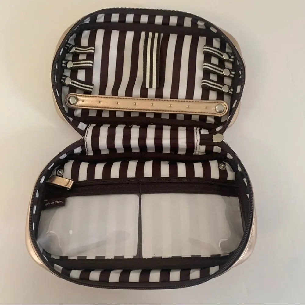 Henri Bendel Travel Jewelry Zip  Case - rose gold